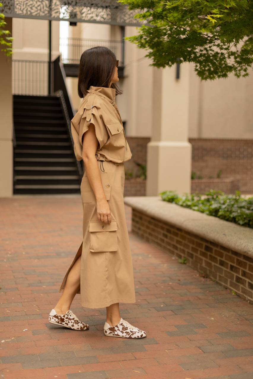 Cargo skirt midi