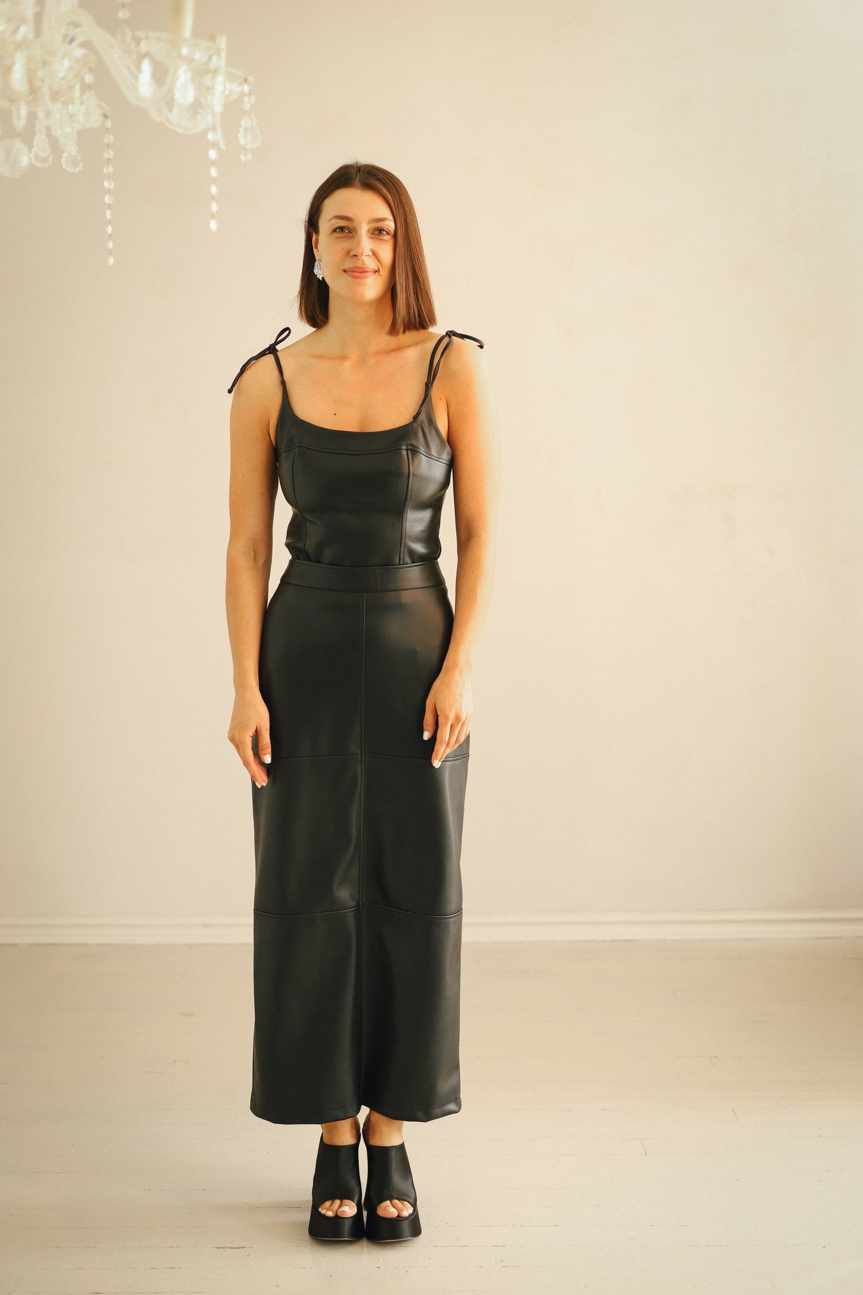 Faux Leather Pencil Skirt