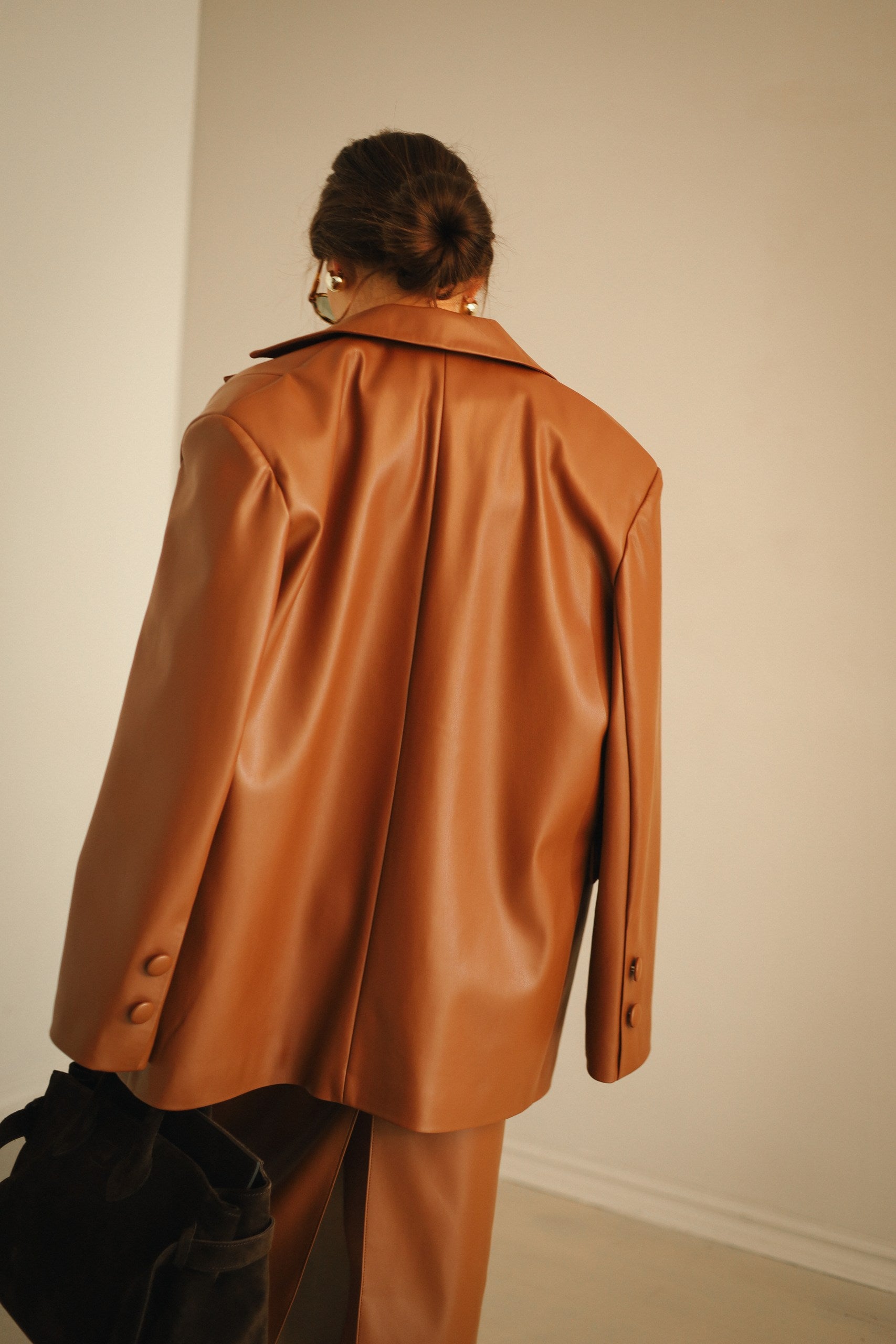 Faux Leather Blazer