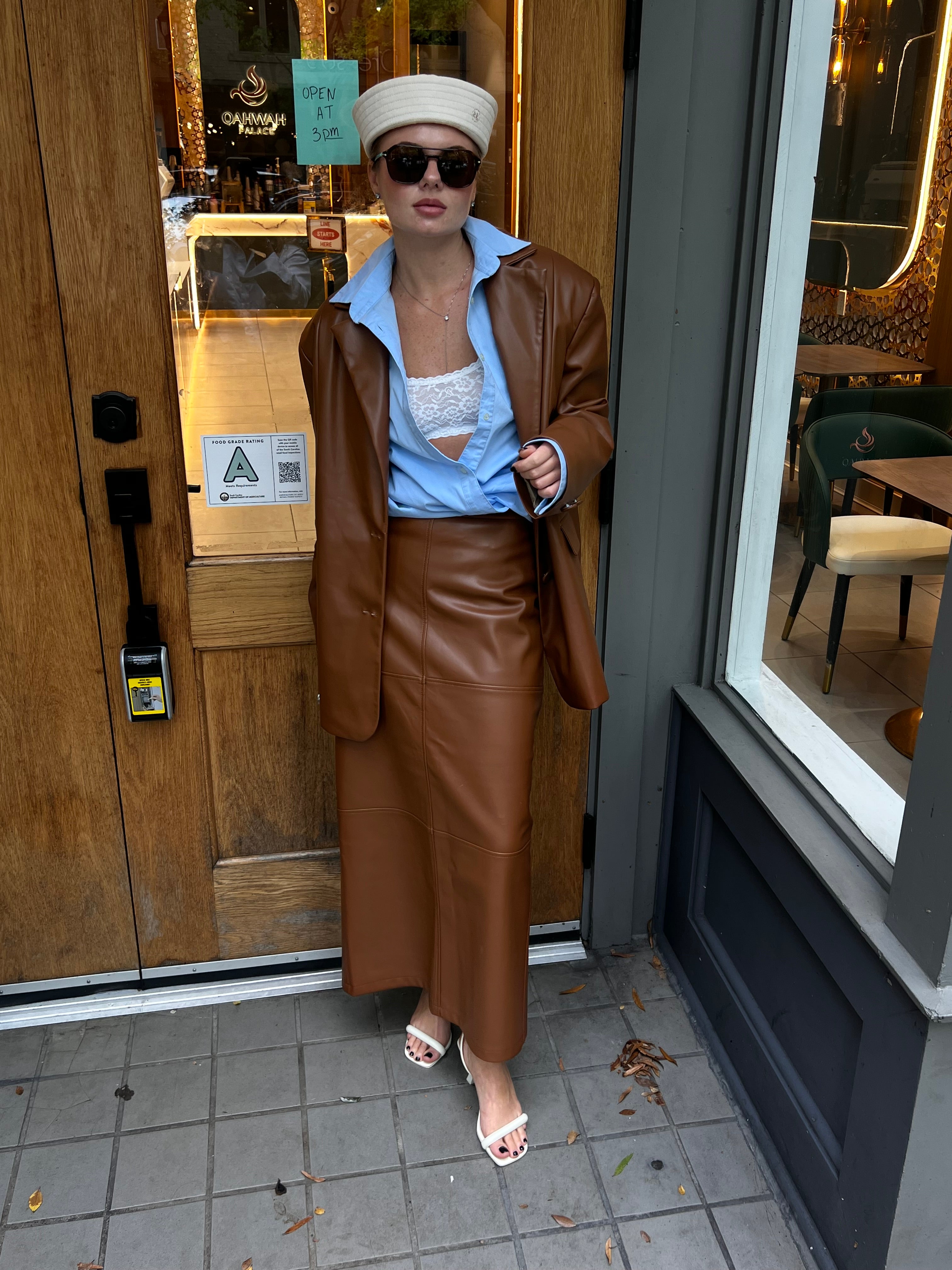 Faux Leather Pencil Skirt