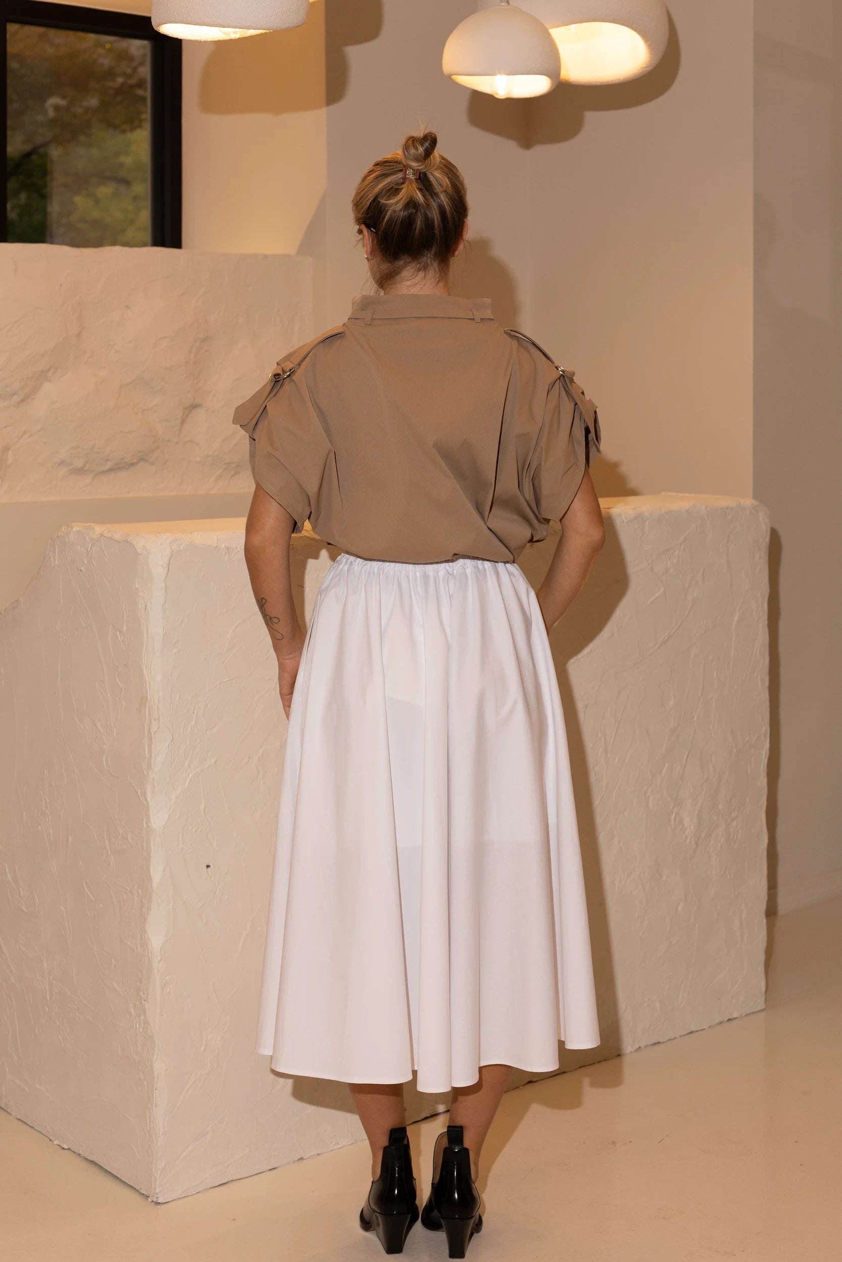 Cotton Midi Skirt