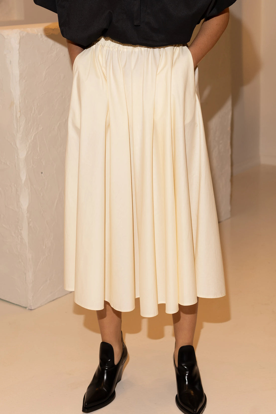 Cotton Midi Skirt