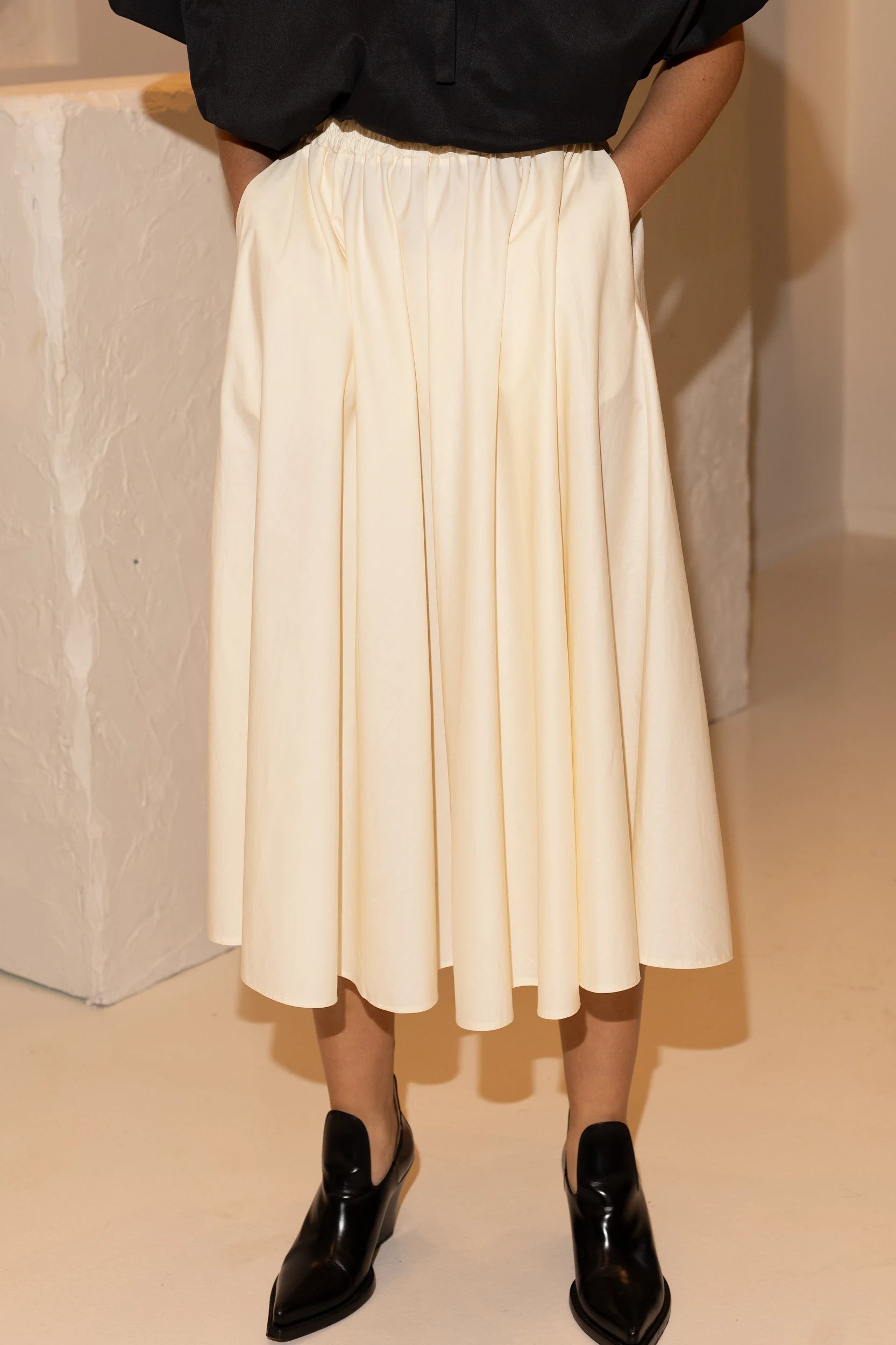 Cotton Midi Skirt