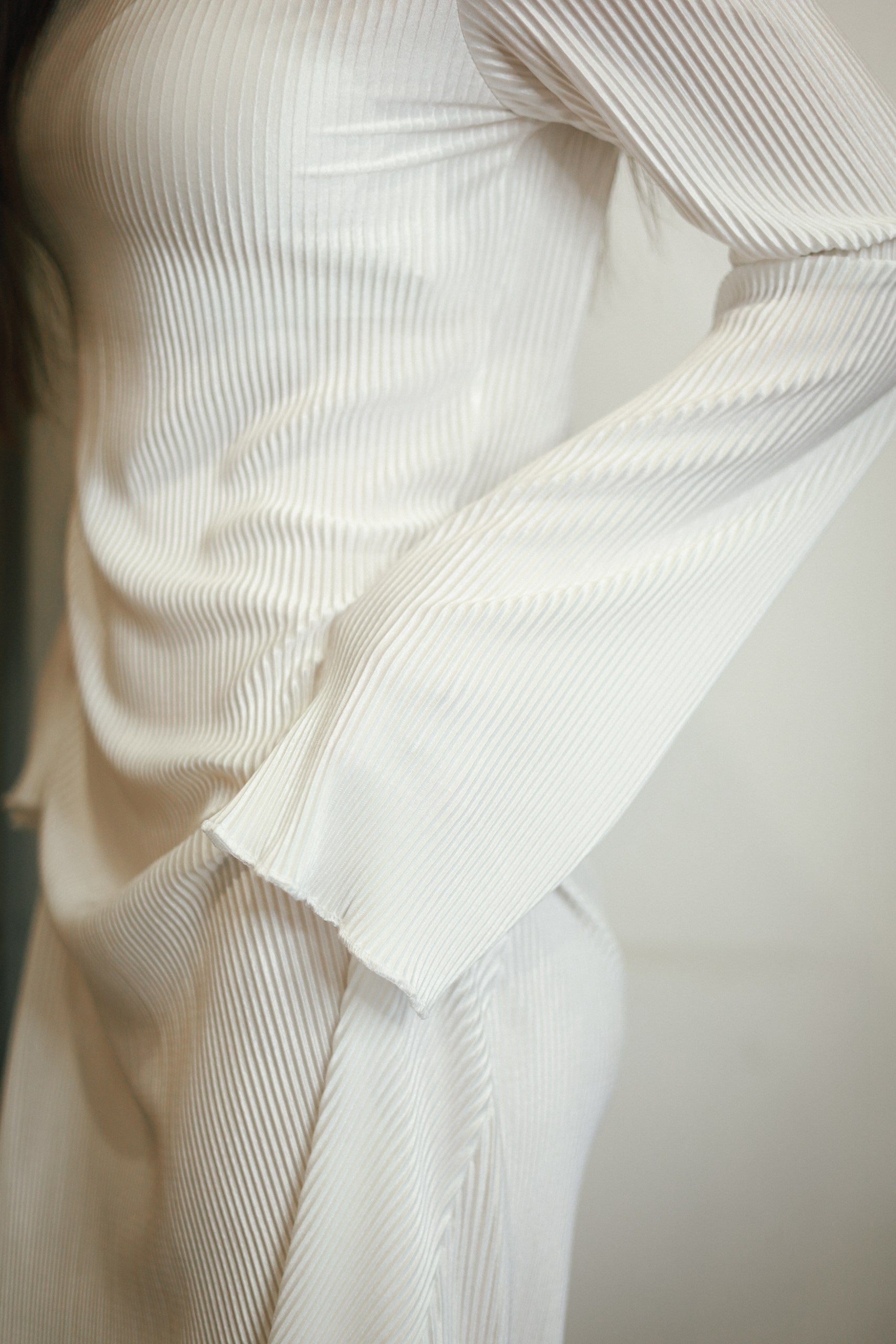 Silk-Effect Plisse Dress