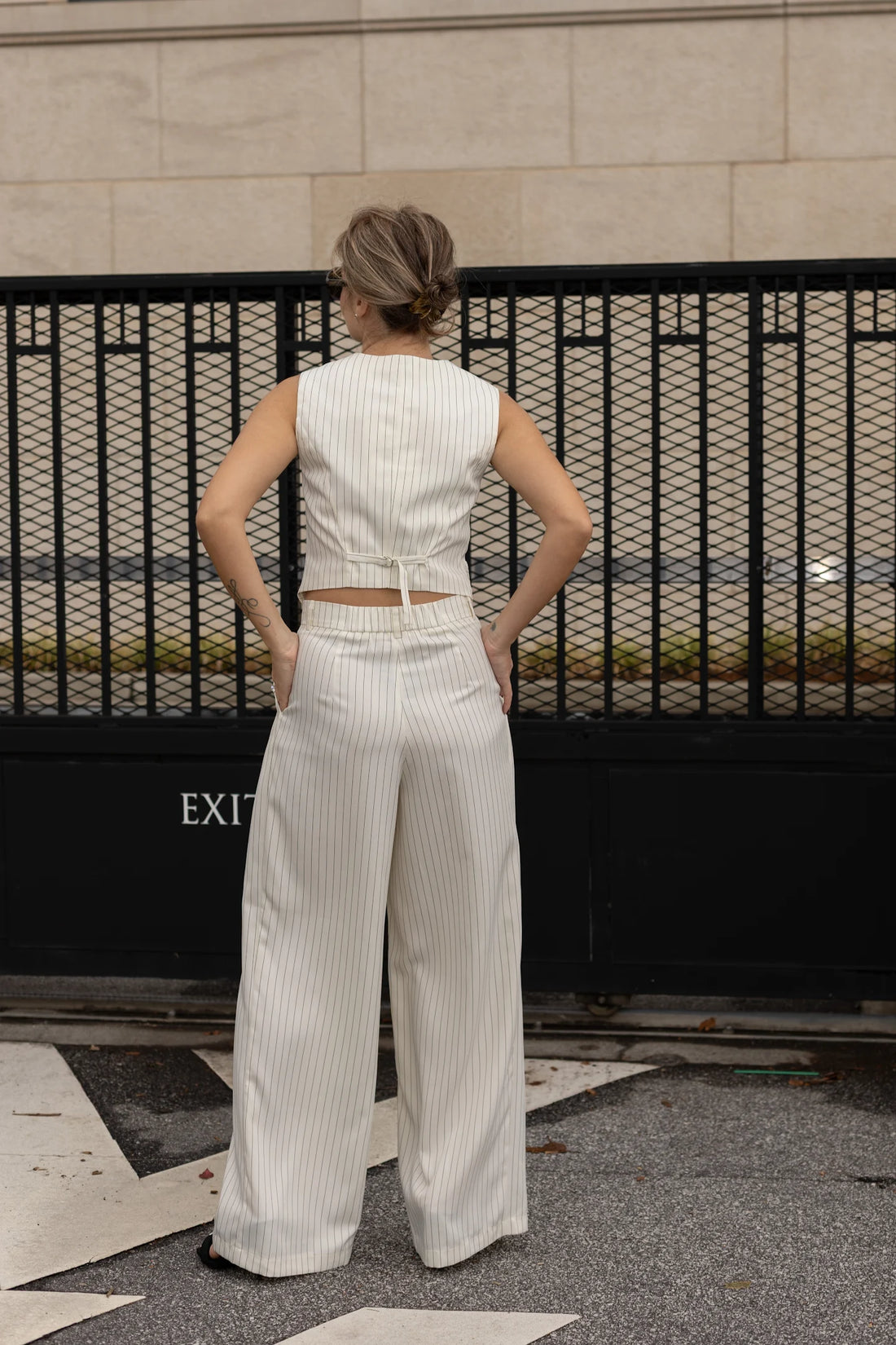 Pinstripe palazzo pants
