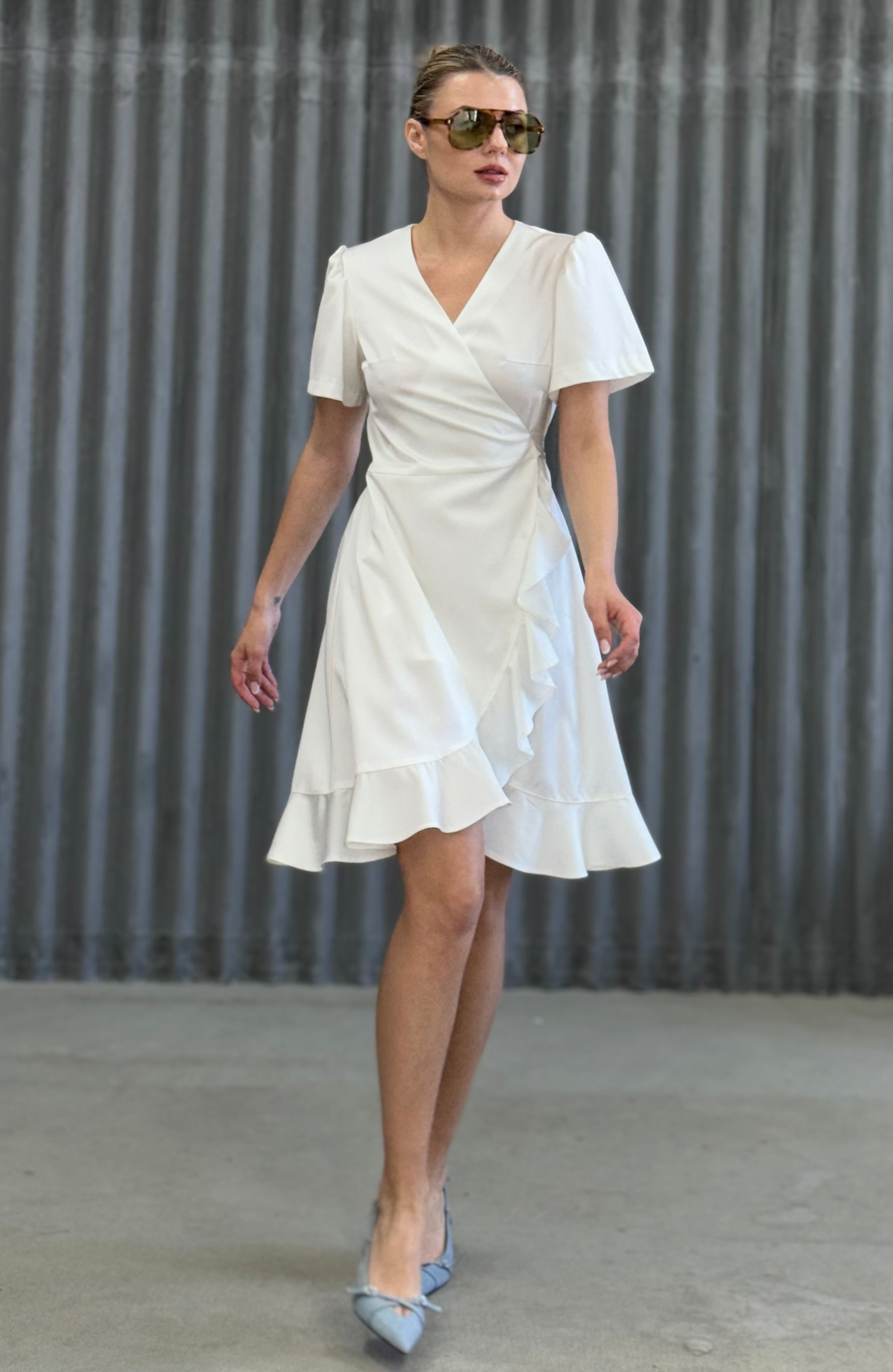 Wrap silky dress