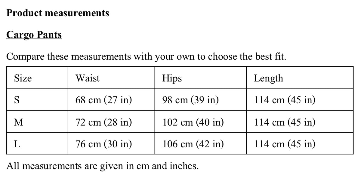 Size Guide