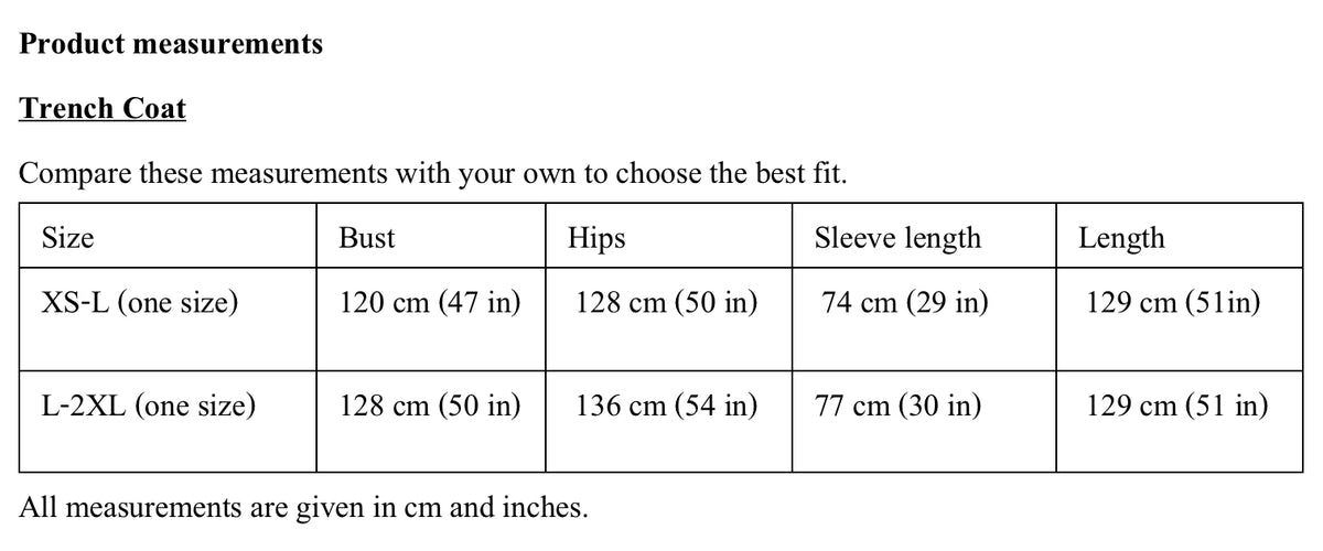 Size Guide
